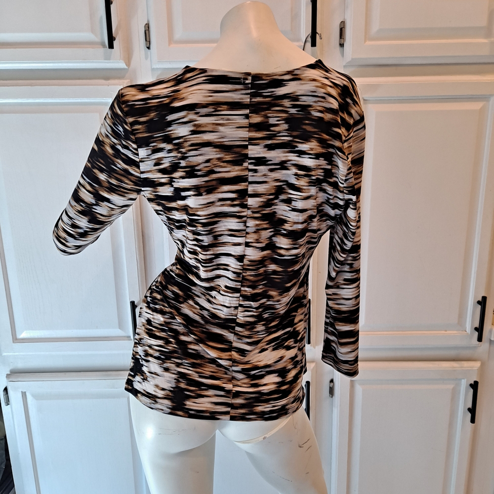 Calvin Klein Collection Women's Wrap Blouse - Black and Brown - Picture 5 of 5